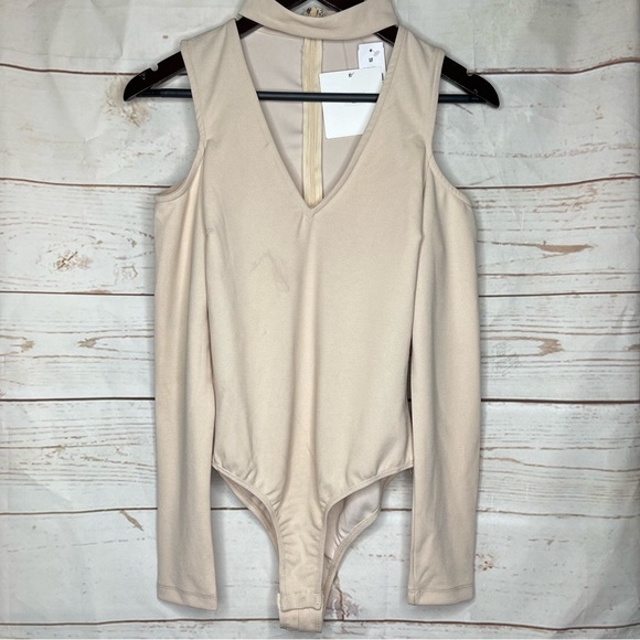 SEEK The Label • Bodysuit • Long Sleeve • Cold Shoulder • Tan • Medium - Picture 1 of 10